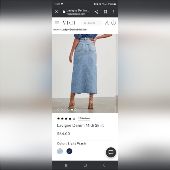 VICI Dark Wash Denim Skirt - Picture 8 of 10